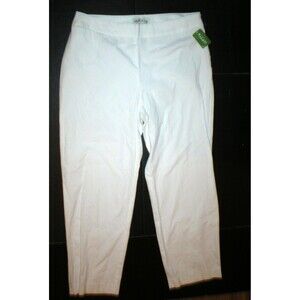 New Womens 16 Orvis Office Slacks Pants White Trouser Chino Side Zip Flat NWT
